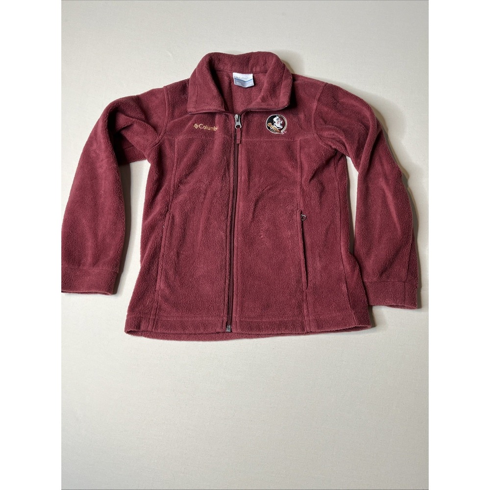 Columbia Kids FSU Seminoles Fleece Jacket Logo Full Zip Size Small